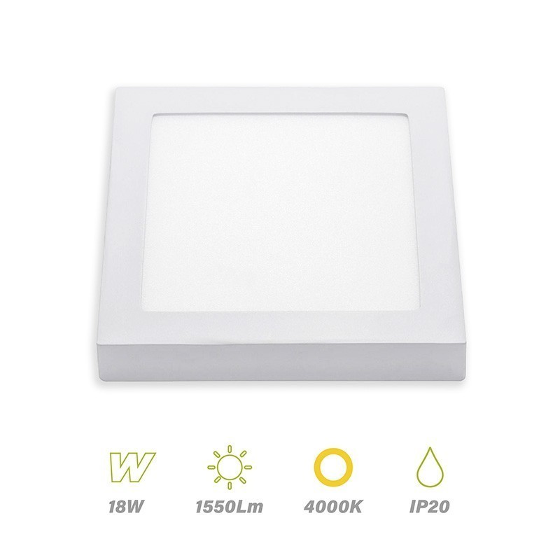Plafon LED Cuadrado 18w 4000K