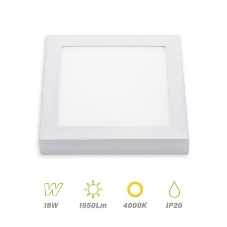 Plafon LED Cuadrado 18w 4000K