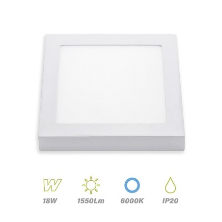 plafon luna square 18w 6000k