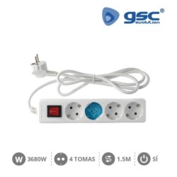Base 4 Schuko con Interruptor y Cable