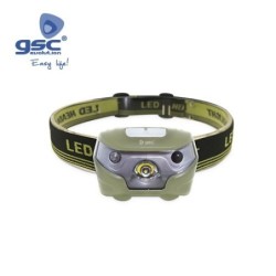 Linterna Cabeza Recargable con Sensor 3 posiciones Led CREE