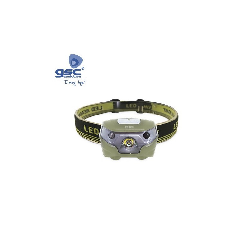 Linterna Cabeza Recargable con Sensor 3 posiciones Led CREE