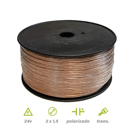 Paralelo Transparente 2x1.5 Carrete 100mts