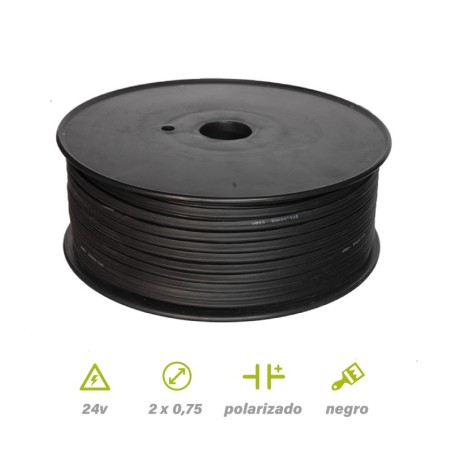 Paralelo Negro carrete de 100 mts 2x0.75 mm²