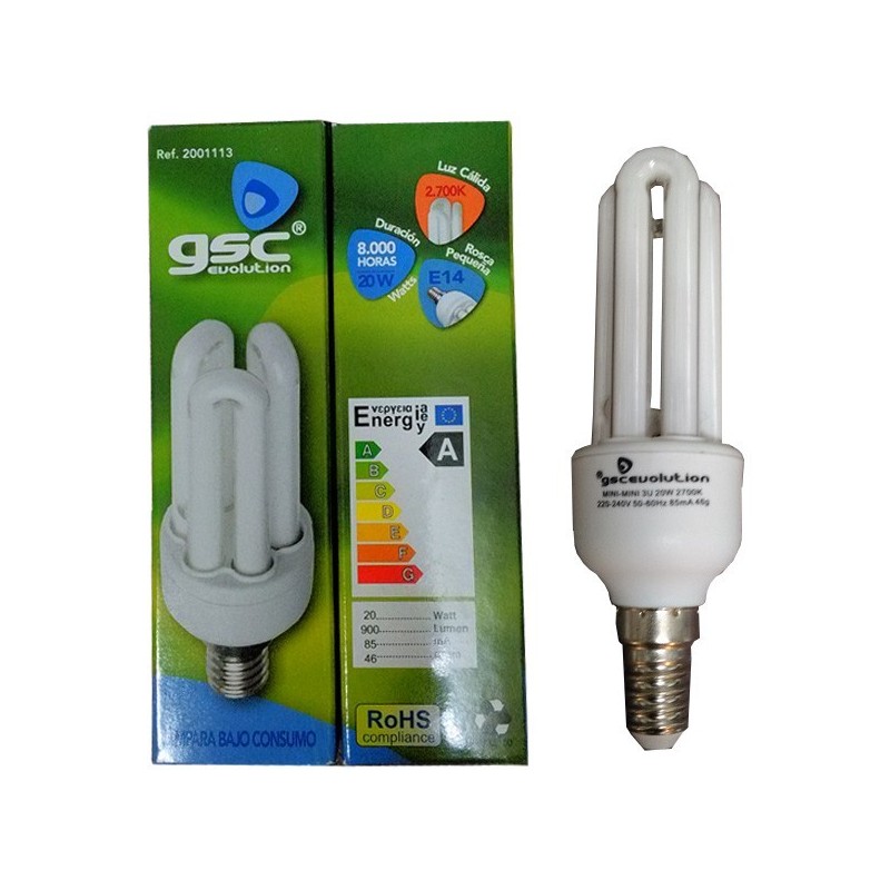 Bombilla Bajo Consumo 20w E14 LUZ CÁLIDA