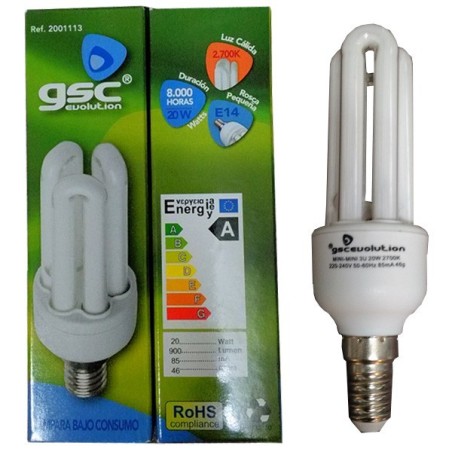 Bombilla Bajo Consumo 20w E14 LUZ CÁLIDA