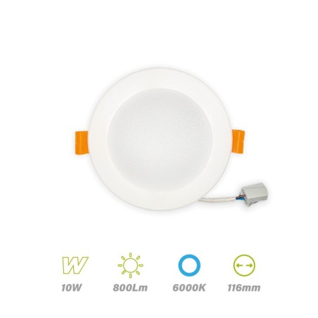 Foco empotrable 10w LUZ FRÍA Ø de Corte 9cm