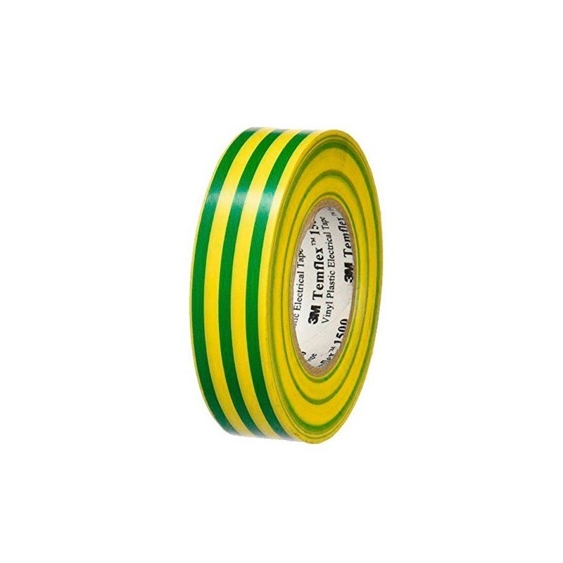 Cinta aislante Amarrillo Verde 9mts 3M