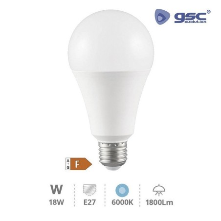 Bombilla E27 LED 18w 1800Lm Luz fría 6000k