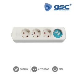 Base 4 enchufes Schuko Desmontable