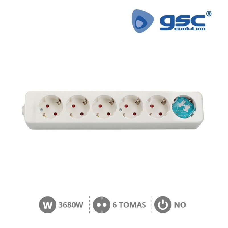 Base 6 Schuko Desmontable