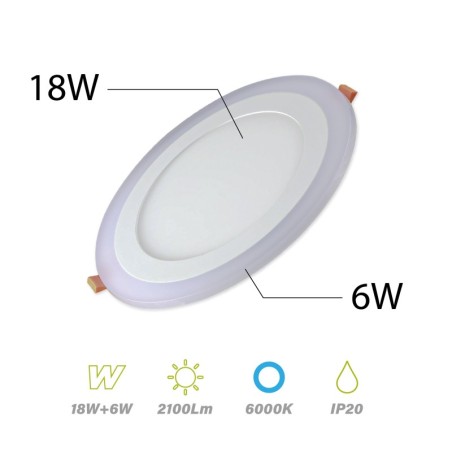 Downlight LED 18W con marco luminoso 6000K LightED 67138
