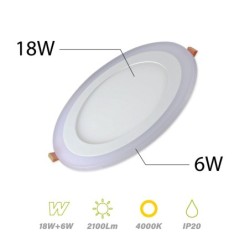 Downlight LED 18W con Luz Exterior Blanco Día