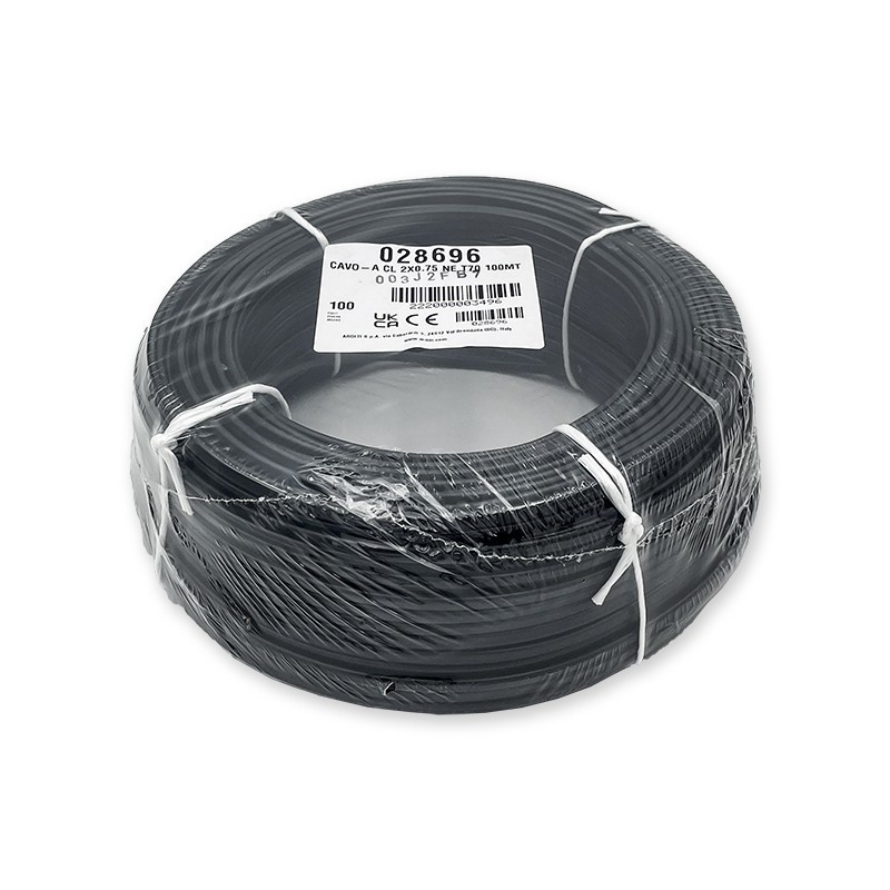 R.100mts Cable eléctrico plano 2x0.75 NEGRO
