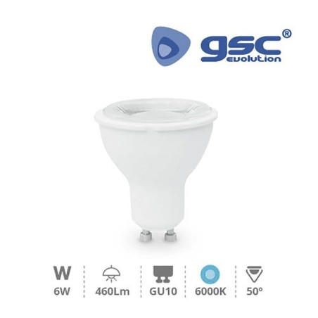 Bombilla Led COB GU10 6W 6000K luz fría