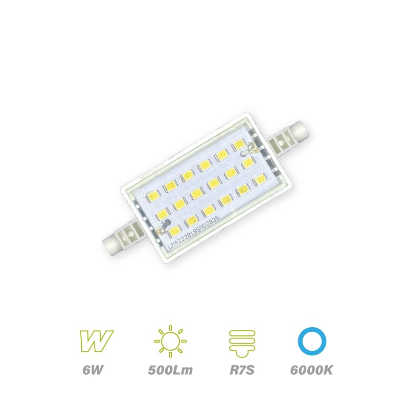 Bombilla LED R7S 6w 78mm 6000K