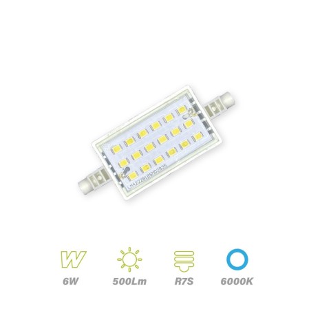 Bombilla LED R7S 6w 78mm 6000K