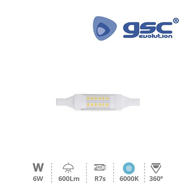 Bombilla Led R7s 6w 78mm 600lm Luz Fría