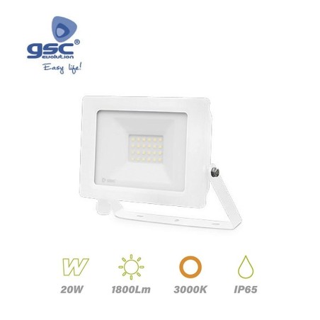 Proyector Led de Alumino 20w IP65 LUZ CALIDA