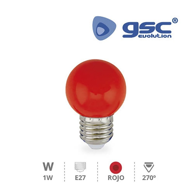 Bombilla LED E14 Roja 1w Decorativa