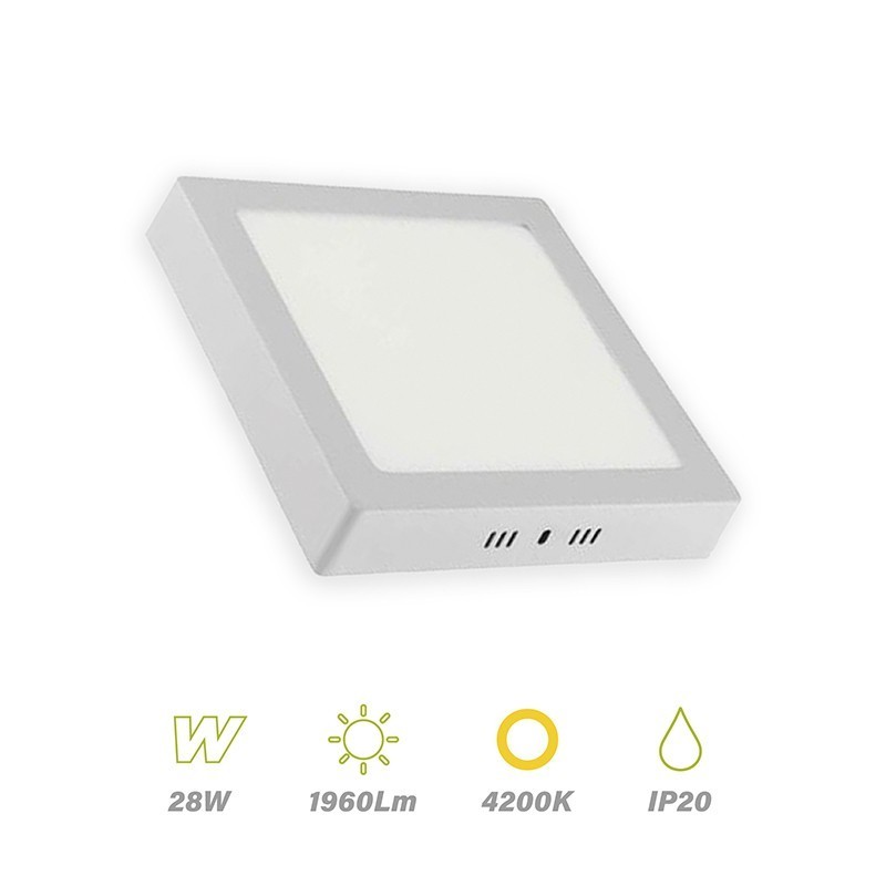Plafón LED Cuadrado 28w 4200K