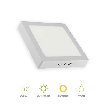 Plafón LED Cuadrado 28w 4200K