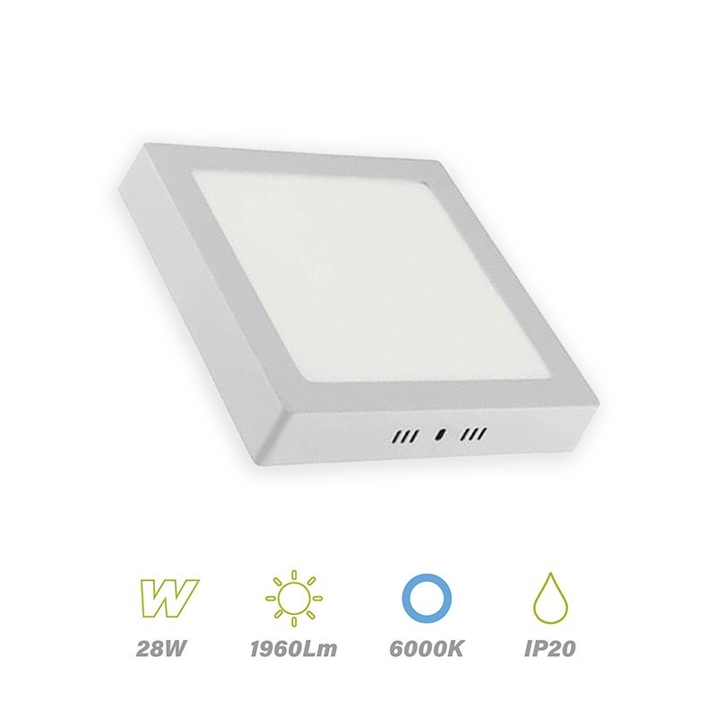 Plafón LED Cuadrado 28w 6000K