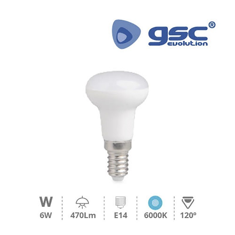 Bombilla LED E14 6w 6000K Reflectora