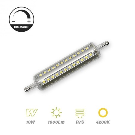 Bombilla LED R7s 118mm 10w 4200K Regulable