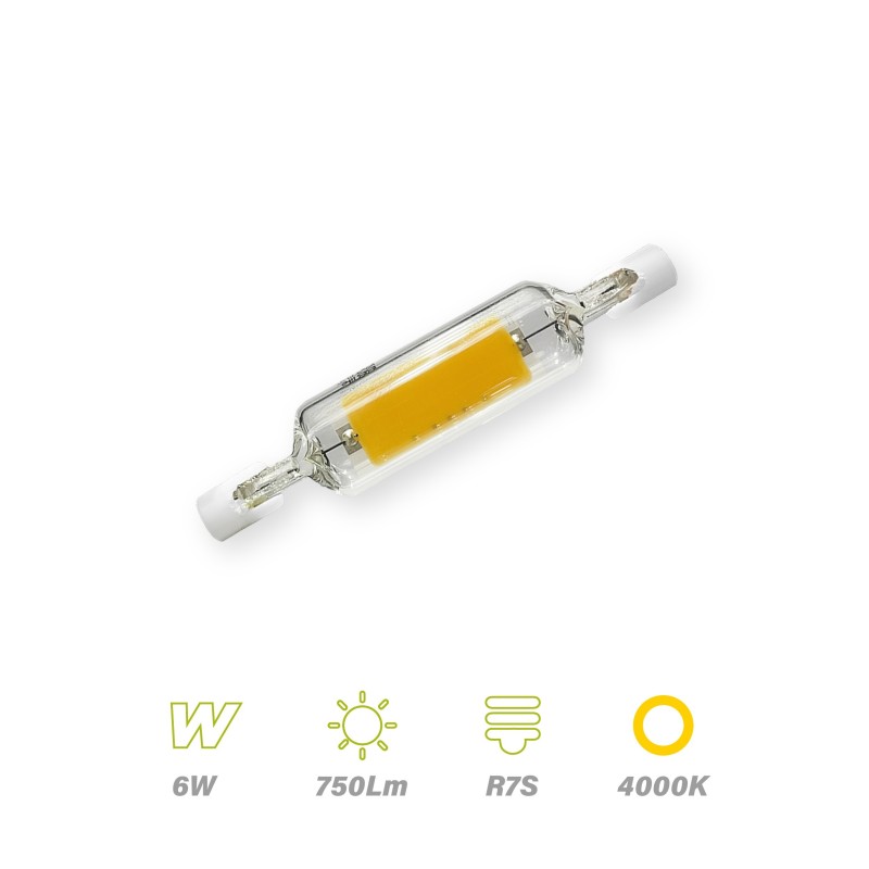 Bombilla Led R7s 6w 78mm 750lm Luz Blanco Neutro