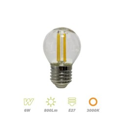 Esférica Led Filamento 6w 800lm Luz Cálida