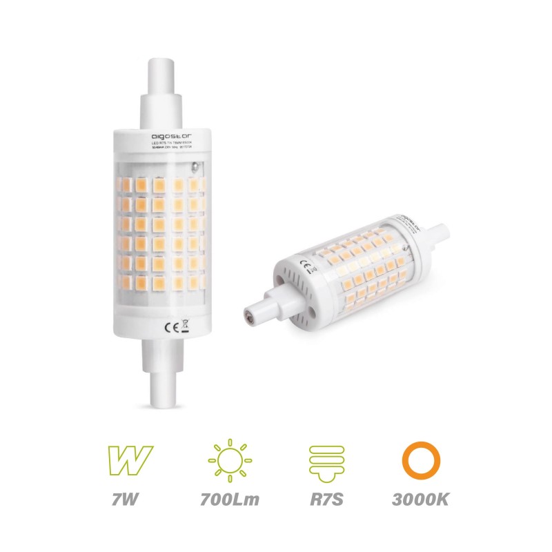Bombilla LED R7S 78mm 7w Luz Cálida