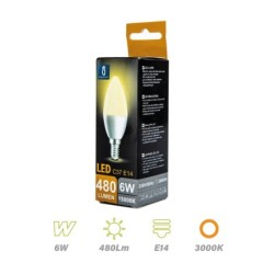 Bombilla Vela LED E14 6w 3000K