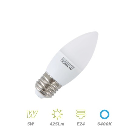 Bombilla Vela LED E27 5w 6400K