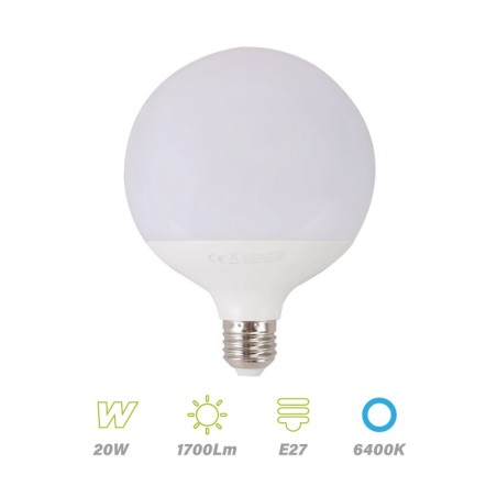 Bombilla LED Globo 20w 6400K