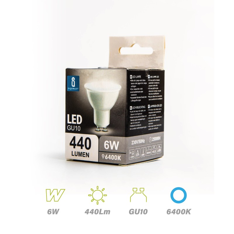 Bombilla LED GU10 6w 6400K AigoStar