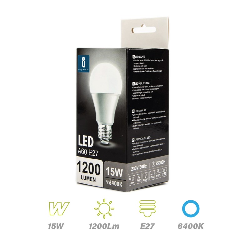 Bombilla LED 15w E27 1200Lm Luz Fría