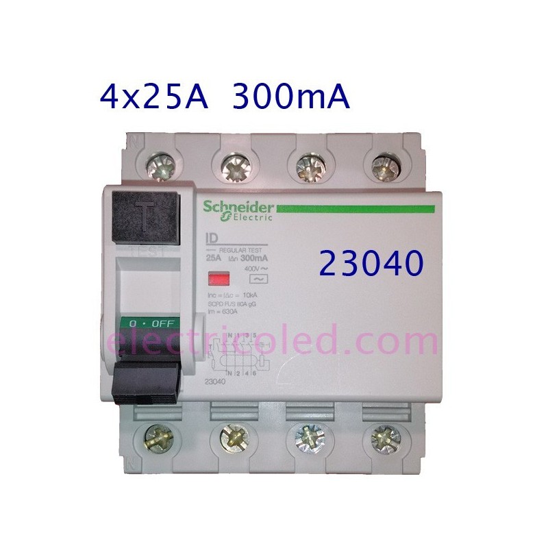 I. Diferencial 4P 25A/300mA (Schneider)
