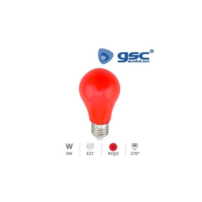 Bombilla LED E27 Roja 3w Decorativa
