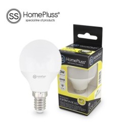 Bombilla LED Esférica E14 3w 4200K Luz Día HomePluss