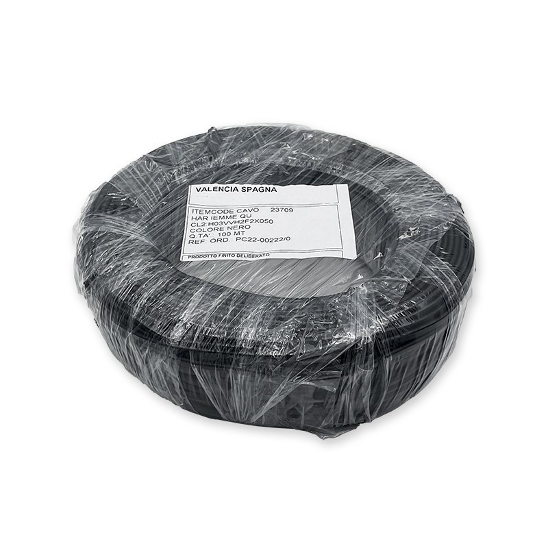 R.100mts Cable eléctrico plano 2x0.50 NEGRO