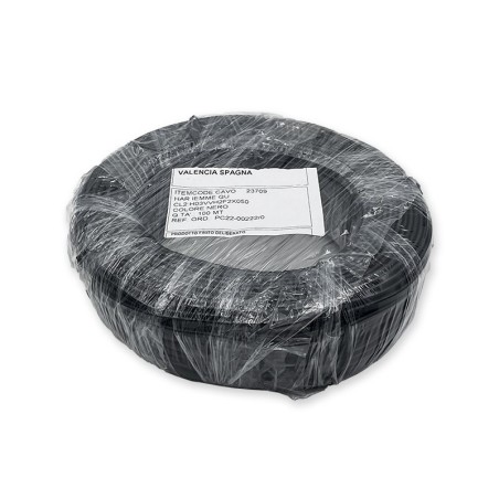 R.100mts Cable eléctrico plano 2x0.50 NEGRO