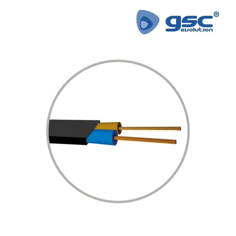 Cable eléctrico plano 2x1 Negro