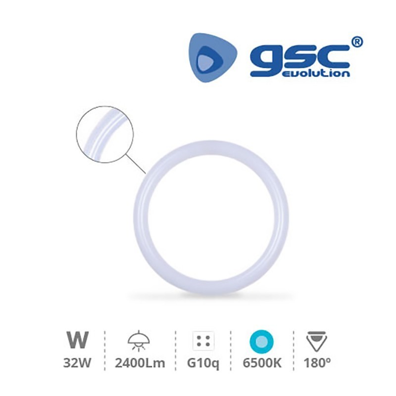 Tubo Circular LED ø400mm T9 32W 2400Lm Luz Fría