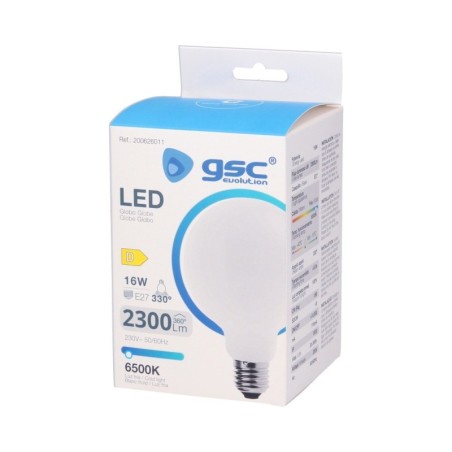 Bombilla Globo Cristal E27 16w 6500K