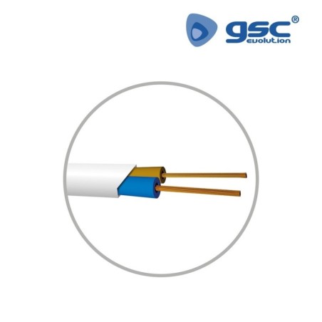 Cable eléctrico plano 2x1 Blanco