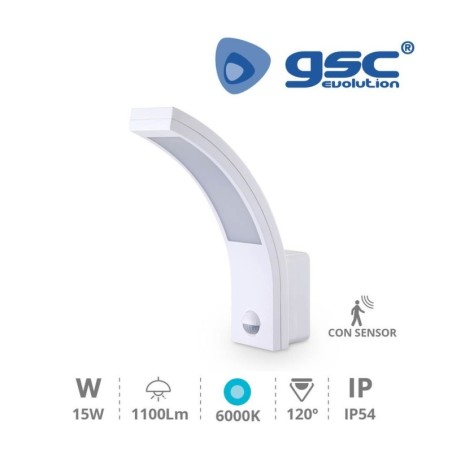 Aplique de Pared con Sensor 15w 6000K