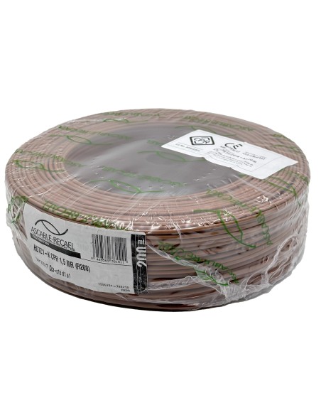 Rollo 200M Cable Unifilar Flexible Marrón 1.5mm²