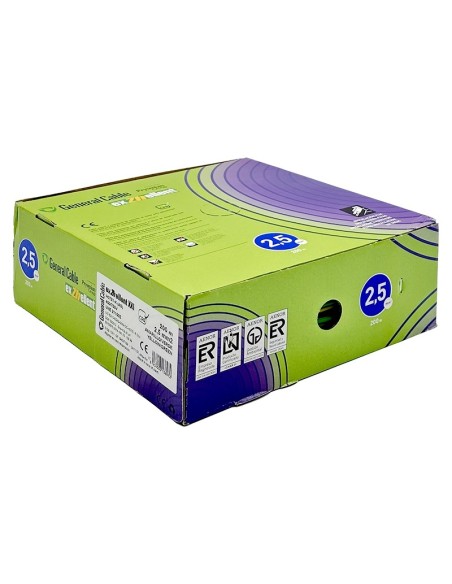 Rollo 200M Cable Unifilar Flexible Tierra 2.5mm²