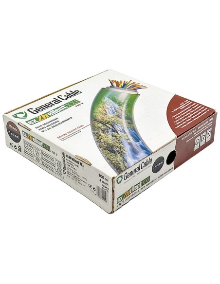 Rollo 100M Cable Unifilar Flexible Negro 4mm²